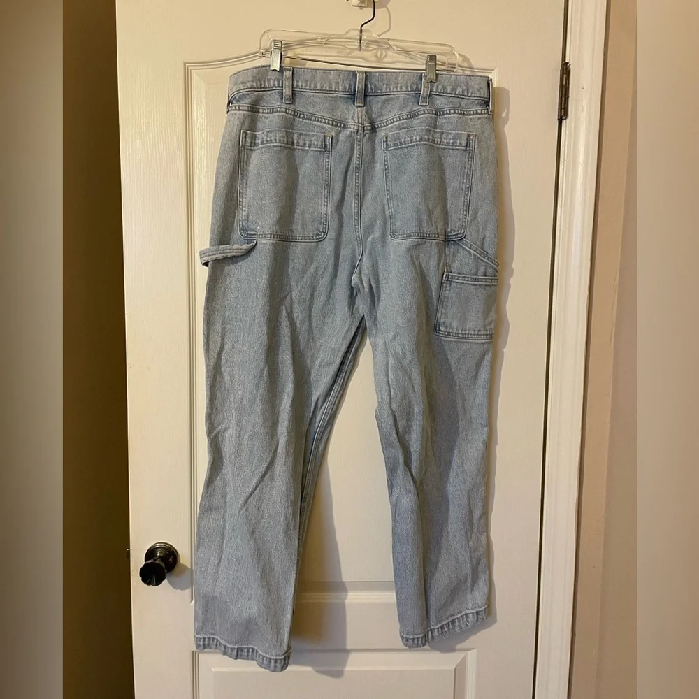 Abercrombie Fitch Carpenter Jeans Men’s 38x32 Light Wash Loose Baggy Vintage